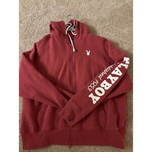 Playboy by Pacsun Red Zip Up Jacket - Size Medium
